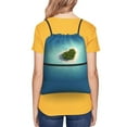 thumbnail image 4 of Sigee Paradise Island for Drawstring Zipper Backpack ,Waterproof, Durable, Lightweight Gym Bag for Sports, 4 of 5