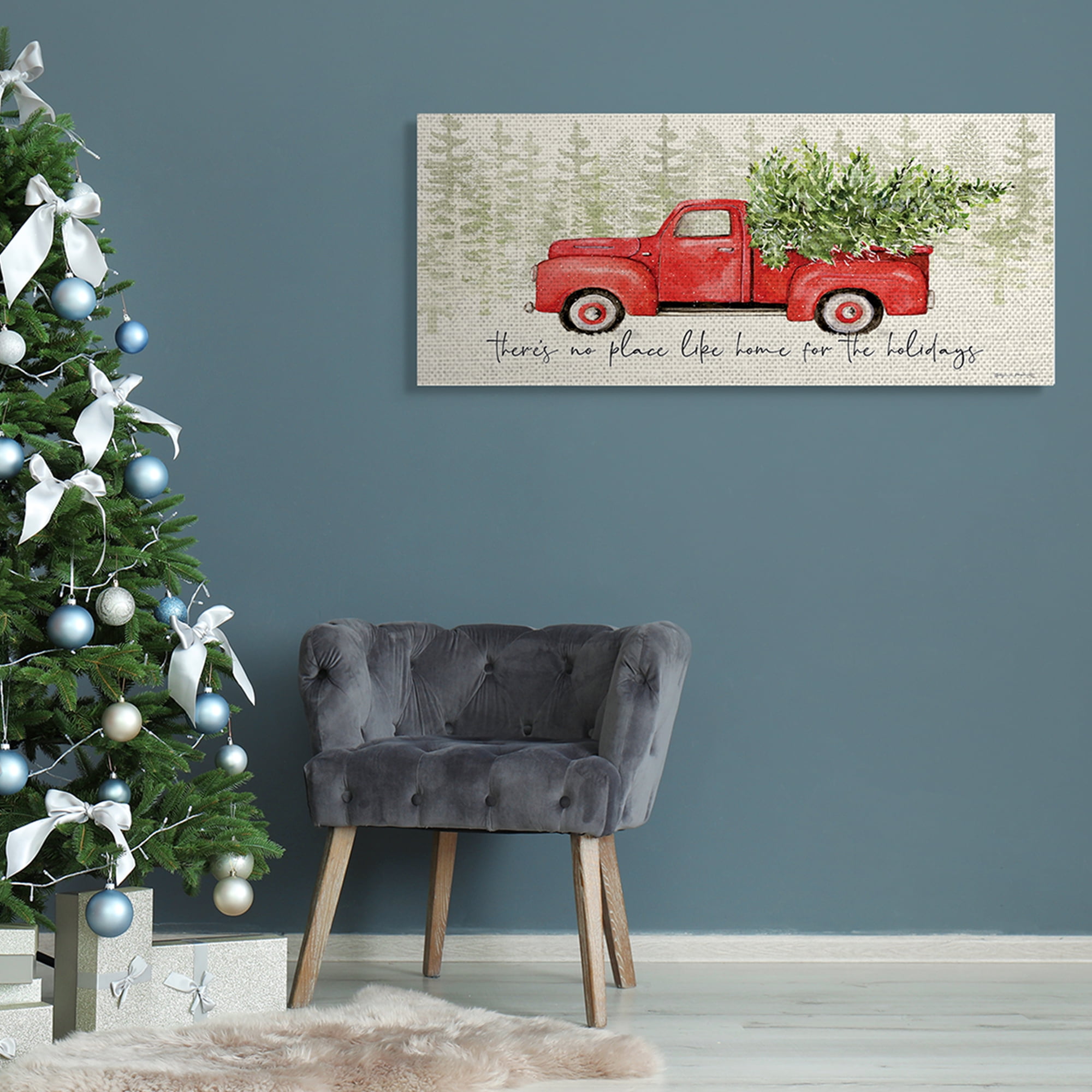 Stupell Indtries Merry Christmas Sentiments Winter Holly Florals Wood Wall Art, 7 x 17, Design by Stephanie Workman Marrott