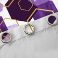 thumbnail image 4 of Manfei Geometric Hexagon Black Out Curtains,Abstract Honeycomb Pattern Curtains Pack of 2 (42x63 Each),Purple White Gold Bedroom Curtains For Kids,Super Cozy Room Decor, 4 of 6
