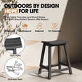 thumbnail image 2 of CIOKEA 24'' Bar Stools, All-Weather Durable Heavy Duty HDPE Stools with Footrest, Waterproof Patio Seats Modern Bar Height Stools for Indoor/Outdoor, Classic Black, 2 of 9