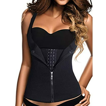 Womens Corset Holster SAYFUT Women Waist Trainer Corset Zipper Vest Body Shaper Ultra Firm Control Tummy WYOB Shapewear for Weight Loss ()