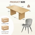 thumbnail image 2 of Hawsaiy Dining Table Set for 4, 78" Farmhouse Dining Table with 4 Upholstered Dining Chairs, Large Kitchen Table Set with Modern Shell Back Chairs & Metal Legs for Dining Room(Natural + Gray), 2 of 8