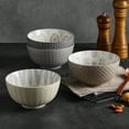 thumbnail image 3 of Signature Housewares Plata Grey Set of 4 Ceramic 6” Cereal/Dessert/Snack Stoneware Bowls, 3 of 8