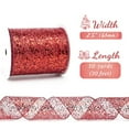 thumbnail image 4 of 10 Yards Ribbon Wired Glitter Metallic Mesh Ribbon Stretchable Web Diamond Wire Edge Ribbon Wide 2.5" for Wreaths, Gift Wrapping, DIY Craft gold, 4 of 4