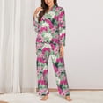 thumbnail image 2 of Sikiie Orchids Flowers Women's Long-Sleeve Shirt and Full-Length Bottom Pajama Set (s-xxl)-Small, 2 of 7