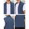 thumbnail image 6 of INSPIRE CHIC Men's Vest Open Front Asymetric Hem Sleeveless Cardigan Vest 34 Navy Blue, 6 of 7