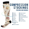 thumbnail image 2 of FORMRS Womens Knee High Socks Casual Long Thick Travel Daily Wear, 2 Pairs, Beige Watercolor Seashells, 2 of 6