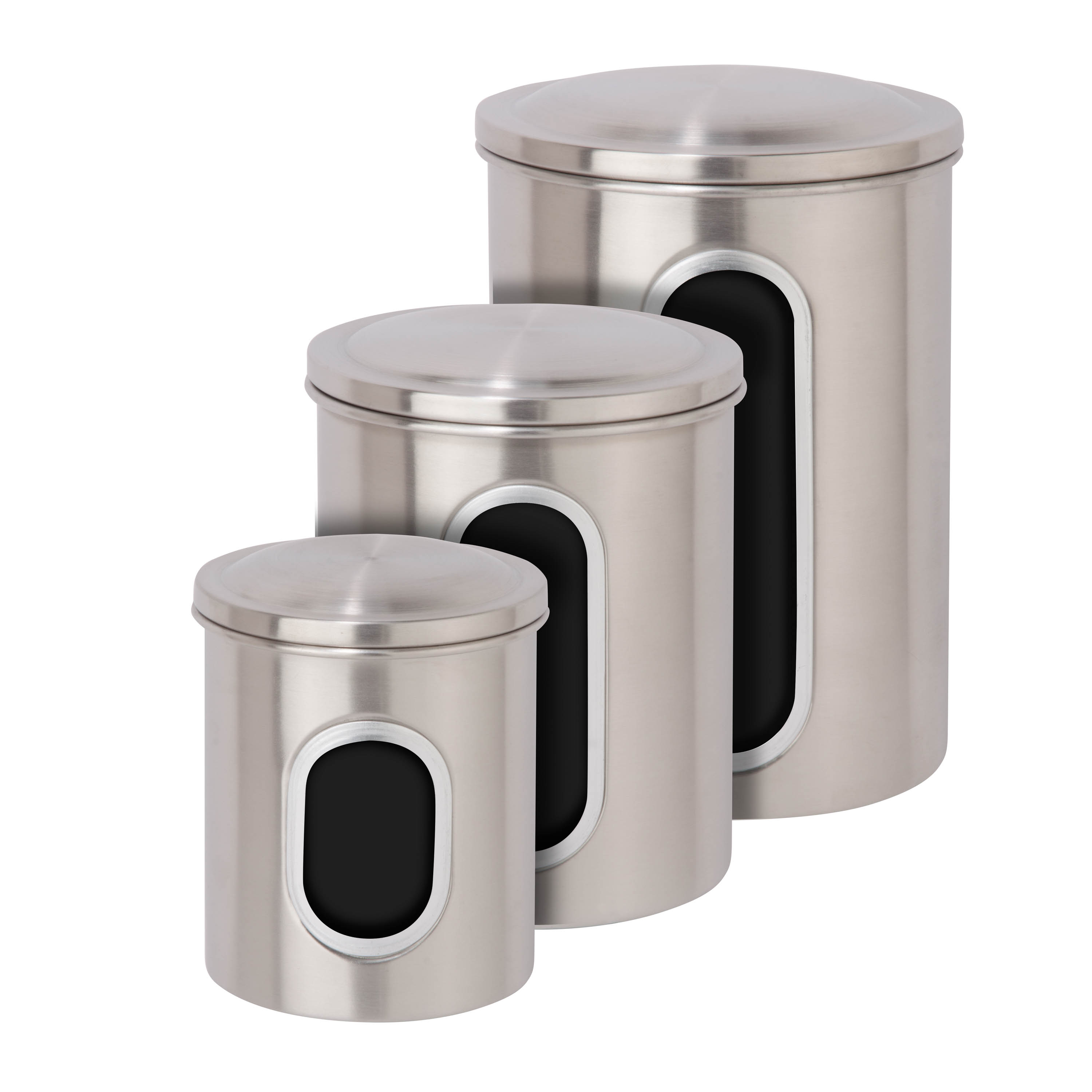 Honey-Can-Do Stainless Steel 3-Piece Nesting Kitchen Canister Set, Silver - image 4 of 5