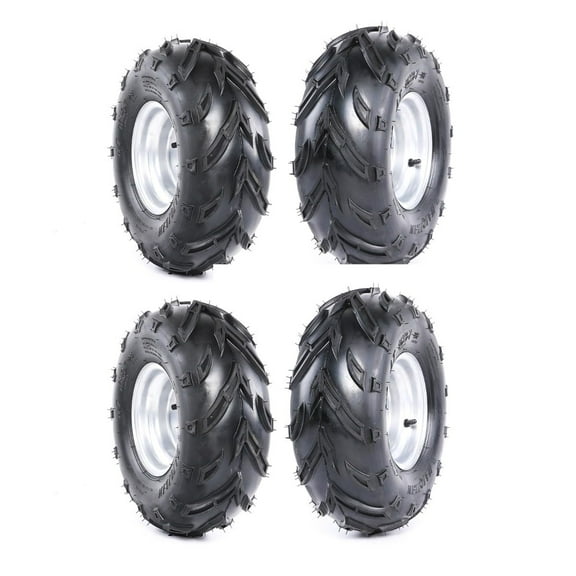 Set of 4 7 inch Go Kart Tires Wheels 16X8-7 ATV Tubeless Tires and Rims 3 Stud 16x8x7 for Go Cart UTV Quad Bike Buggy Mini Bike 4 Wheelers Ride on Mower Taotao Coolster 110cc 125cc (4pcs)