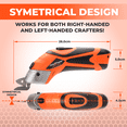 thumbnail image 3 of Pink Power Orange Cordless Electric Scissors – Rechargeable 4v 1500mAh Battery, Ergonomic Lightweight Design, Dual Blade for Fabric, Cardboard, Plastic, Crafts, Box, Sewing, Carpet, Scrapbooking, 3 of 6