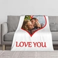 thumbnail image 3 of Custom Blanket with Picture Text Personalized Throw Blanket for Valentine's Day, Personalized Gifts for Boyfriend Girlfriend Husband Wife, Customized Photo Blankets for Anniversary Birthday Blankets, 3 of 5