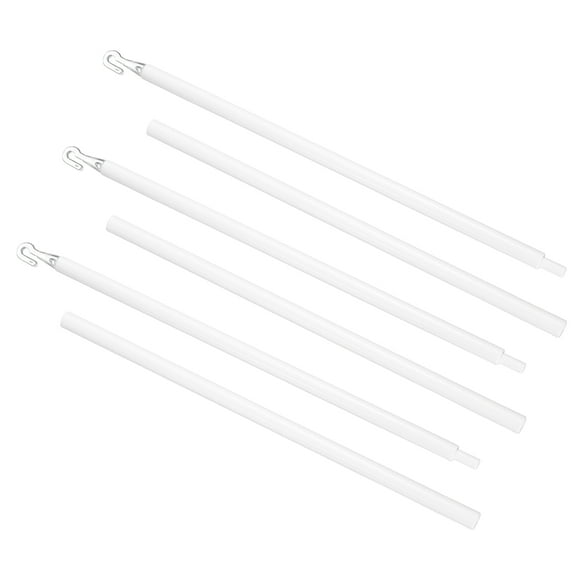 Uxcell 3 paquetes de 24" Reemplazo de varilla de persianas, varilla combinable con gancho de sellado, Blanco