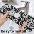 thumbnail image 6 of Pofeuu Metallic Gears Print Splash Guard for Sink Faucet Sink Gadgets-Splash Guard Behind Faucet Drip Catcher for Kitchen, Bathroom,Sink Mat, 6 of 7