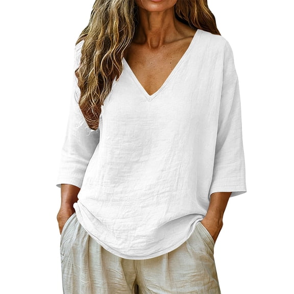 3/4 Sleeve Tops for Women Casual Work Blouse