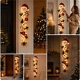 thumbnail image 4 of Ywbawe Lighted Christmas Door Hanger 47in Santa Claus with Warm LED Lights Holiday Wall Decor for Front Door Side Entryway Porch, 1 Pack, 4 of 7