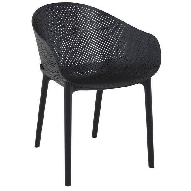 Compamia Sky Patio Dining Arm Chair in Black
