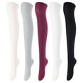 thumbnail image 4 of Lovely Annie Women's 5 Pairs Over Knee High Thigh-High Cotton Socks Size 6-9 L1024 5p5c19Random, 4 of 4