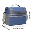 thumbnail image 3 of Portable Lunch Cooler Bag Insulated Lunch Box Tote With Strap Handle Thermal Food Storage Organizer Office Travel Picnic Camping Outdoor Reusable Meal Carrier Storage Bag, 3 of 6