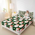 thumbnail image 4 of jejeloiu Happy New Year Queen Sheet Sets,Christmas Santa Clsua Flat Sheet,Red Cute Loves Queen Fitted Sheet For Teens,Ultra Soft Home Decor,4 Pieces, 4 of 7