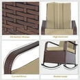 thumbnail image 4 of Outsunny Chaise Berçante en Osier avec Coussin Repose-Pieds Réglable Kaki, 4 of 5