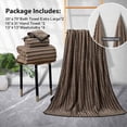 thumbnail image 2 of Jessy Home 8 Pcs Dark Brown Bicolor bar Stripe Large Bath Towels Set 2 Oversized Bathroom Towels, 2 Hand Towels, 4 Washcloths, 2 of 7