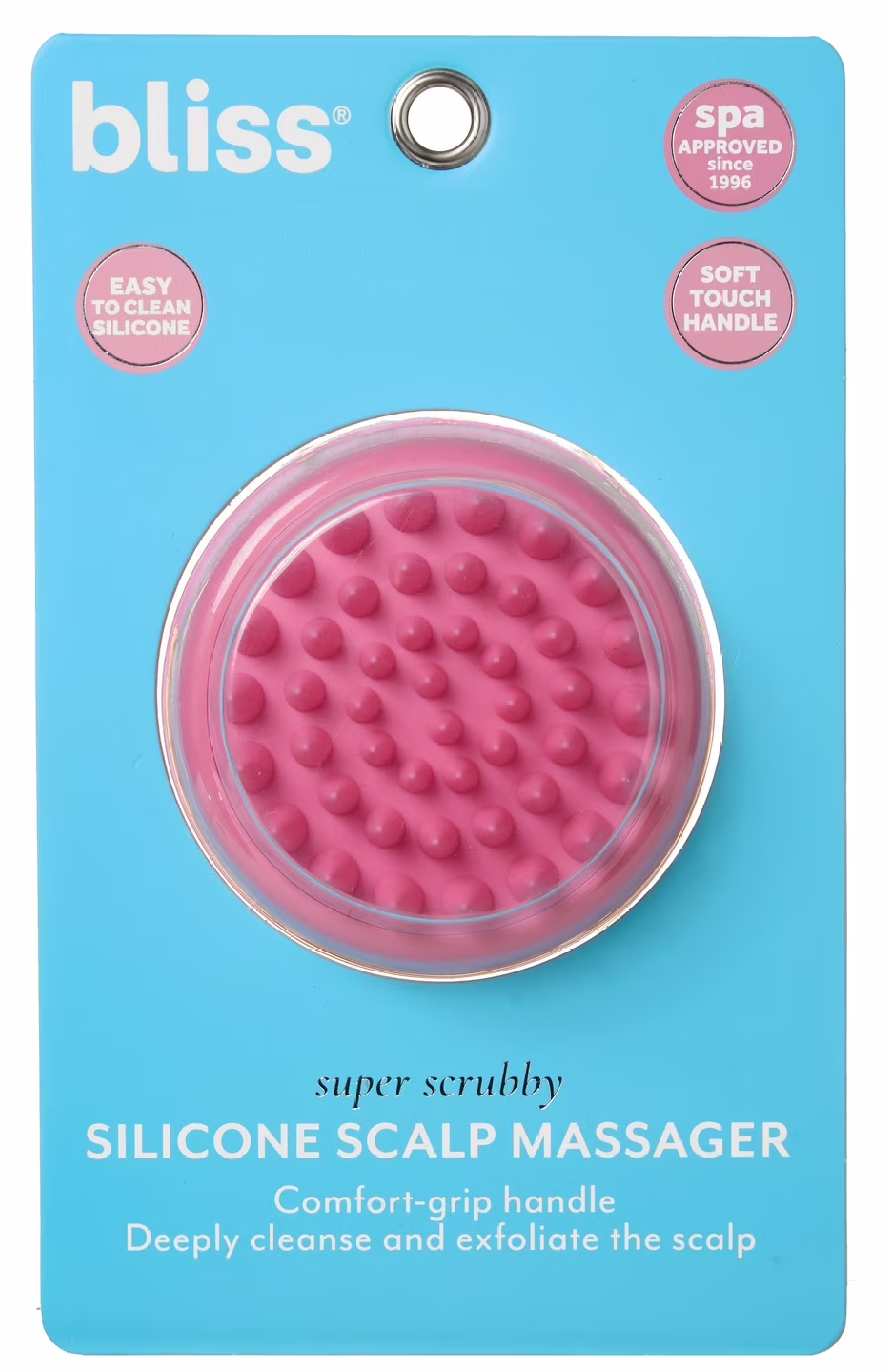 Bliss Soft Touch Silicone Scalp Massager, Pink photo 2