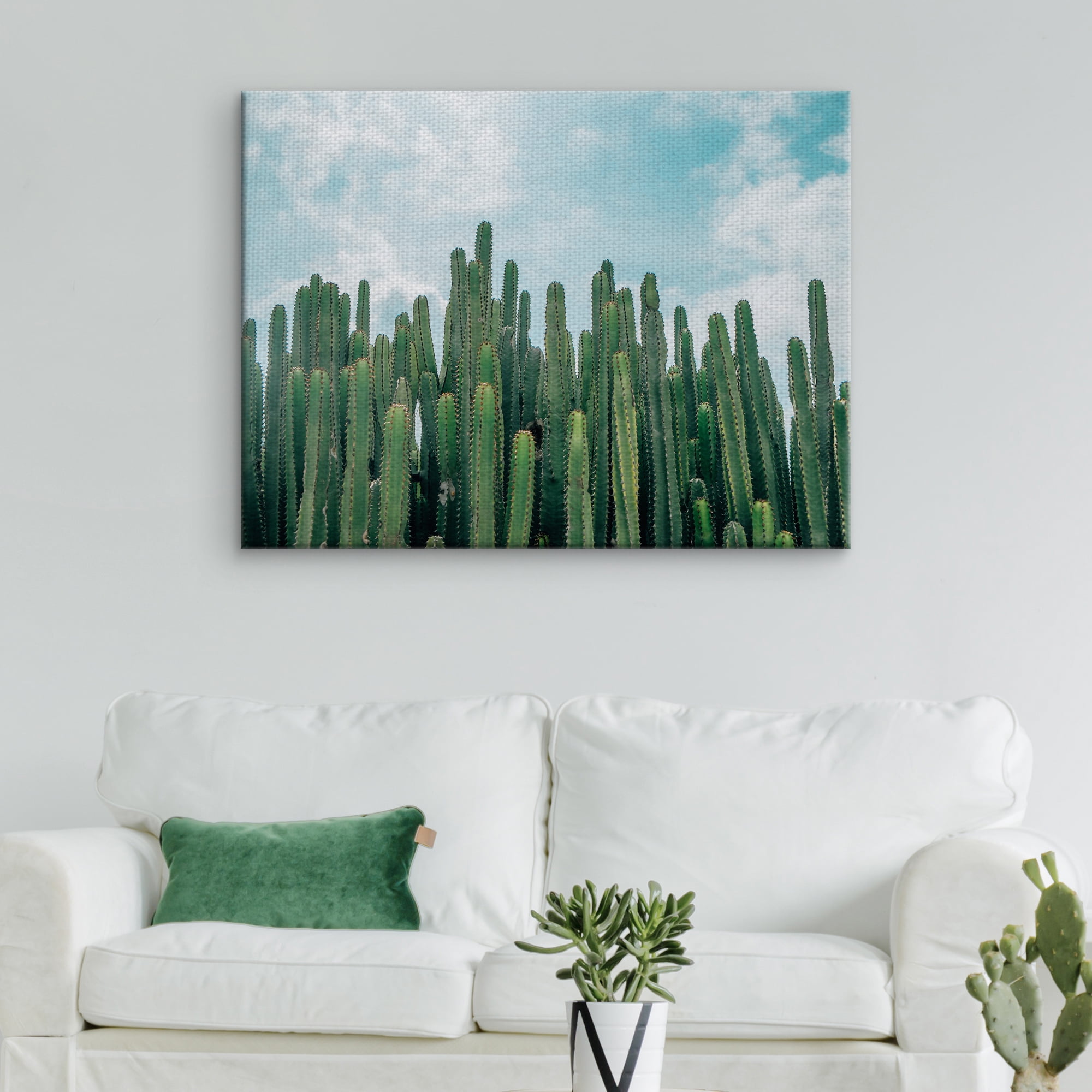 Masterpiece Art Gallery Cactus Greens Desert Sky By David Sola Canvas Art Print 30" x 40"
