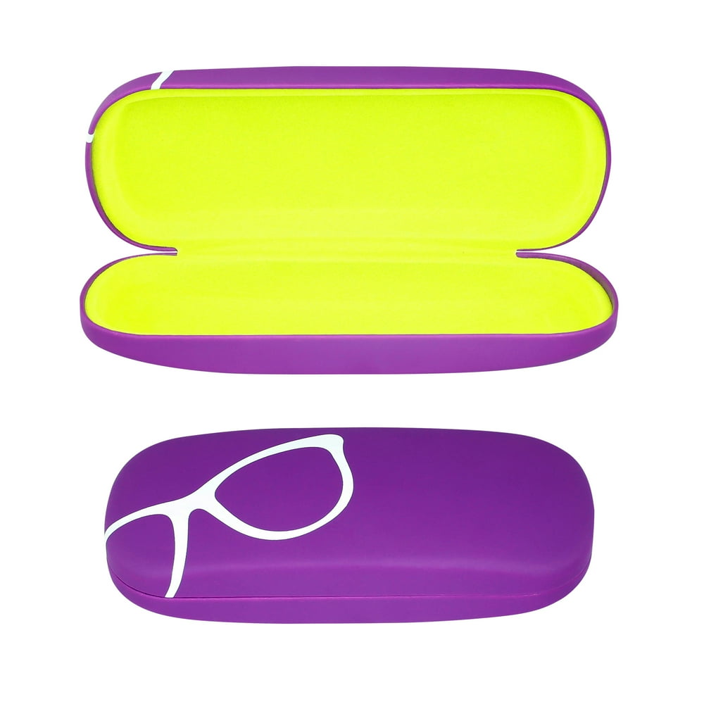 Hard Shell Eyeglass Case, Protective Case for Glasses and Sunglasses, By OptiPlix (Purple