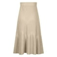 thumbnail image 5 of GERsome Women's High Waist A-line Flared Long Skirt Winter Fall Midi Knit Skirt, 5 of 9