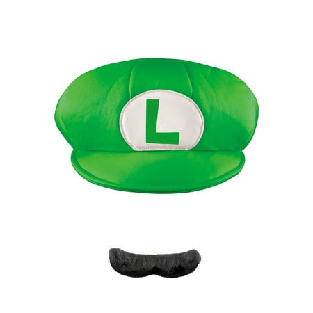 Luigi Adult Hat and Moustache