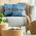 thumbnail image 5 of Ambesonne Winter Throw Pillow Cover 2 Pack, Freezing Weather Sky, 20", Blue White Brown, 5 of 7