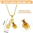 thumbnail image 2 of 3 Pcs Mens Pendant Necklaces Boxing Gloves Necklaces Sportsman Fitness Necklaces Titanium Steel Cool Punk Necklaces for Men with 60cm Chains (Gold Silver and Black) DIY, 2 of 7