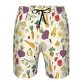 thumbnail image 3 of Wukai Vegetable Print Beach Trunks with Compression Liner Swimsuit Quick Dry Beach Sports Shorts with Pocket-Large, 3 of 6