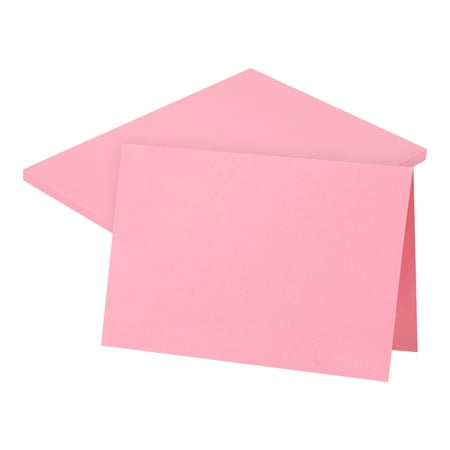 Uxcell 25 Pack 5.9x7.9" Blank Cardstock Paper, Pink Card Stock Bulk Thick Folded Heavy Cardstock Paper for Printer DIY Cards Greeting Gift Wedding Invitation Postcards