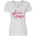 thumbnail image 3 of Inktastic Las Vegas- Flamingo Silhouette in Pink Women's V-Neck T-Shirt, 3 of 5