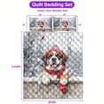 thumbnail image 5 of Playful Saint Bernard Welcomes Winter Snowy Day with Cardinal Bird Quilt Bedding Set St Dog Lover 1 Blanket Bed Cover 2 Pillowcases - 12017, 5 of 5