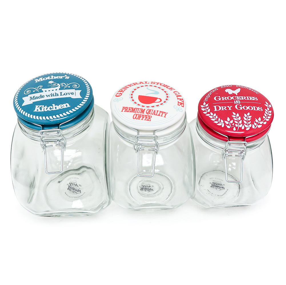 Gibson General Store Cottage Chic 3 Piece Glass Storage Container Set