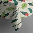thumbnail image 3 of Green and Red Christmas Holly Pattern Rectangle Tablecloth 60"x84",Waterproof Polyester Rectangle Table Cloth, Wipeable Spillproof Polyester Tablecloth for Dining, Camping, Indoor and Outdoor, 3 of 5