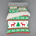 thumbnail image 2 of Ambesonne Christmas Bedding Set 3 Pcs, Holiday Season Deer, Twin XL, Red Green White, 2 of 3