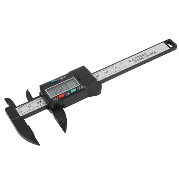 Calibrador digital con pantalla LCD de alta precisión, escala Vernier de fibra de carbono de plástico, 0-100 mm