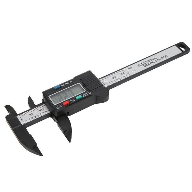 Calibrador digital con pantalla LCD de alta precisión, escala Vernier de fibra de carbono de plástico, 0-100 mm