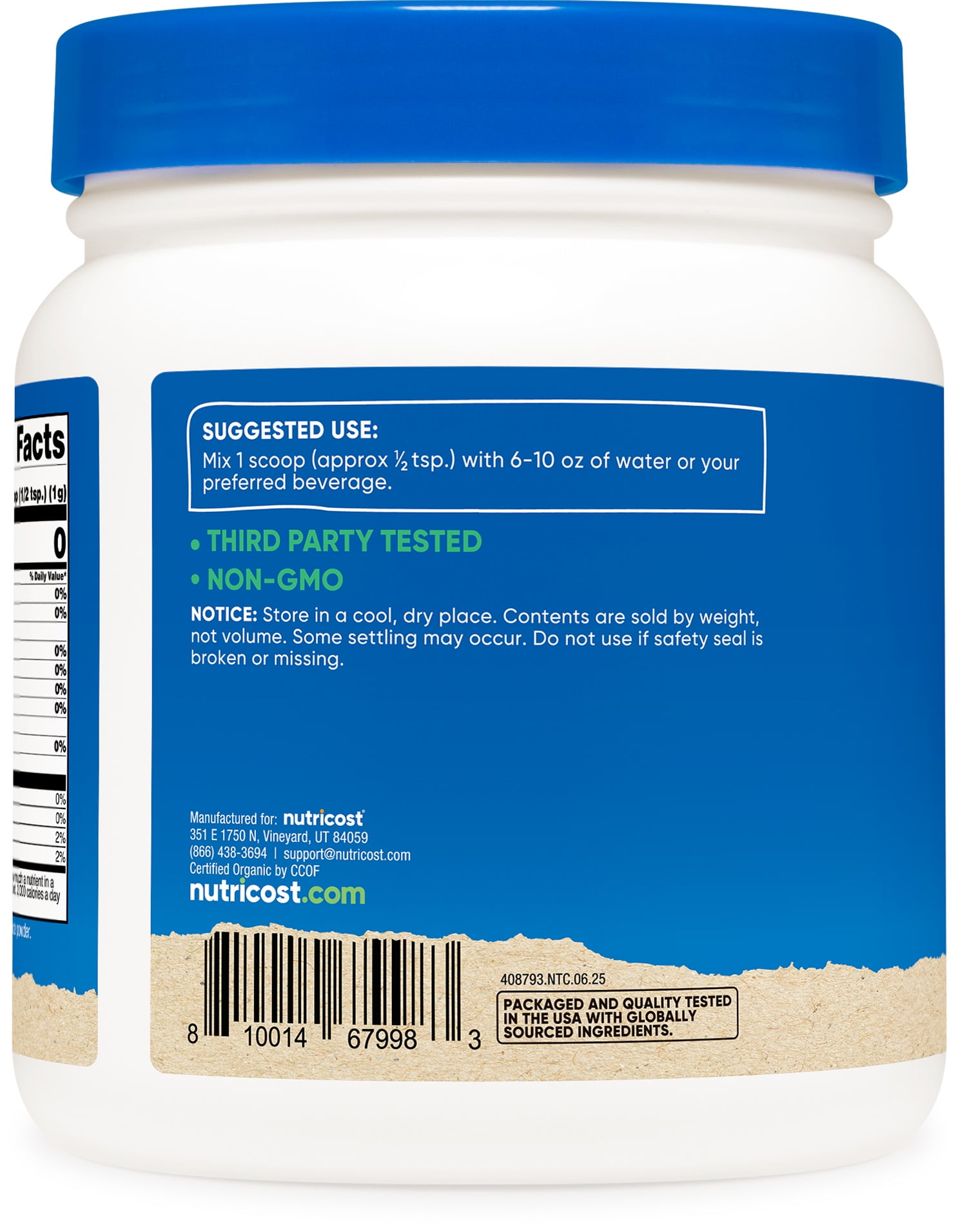 Nutricost Organic Barley Grass Juice Powder (1 LB) (Unflavored)