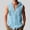 001 Blue, variant on Sleeveless Hoodies for Men Solid Color Lightweight Cotton Linen Button Up Drawstring Shirt with Multiple Pockets