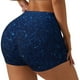 thumbnail image 1 of Fotbe Sparkling Blue Glitter Shorts Sin Costuras – Shorts Deportivos de Cintura Alta para Mujer, Elásticos para Gimnasio, Yoga, Running o Ciclismo-Large, 1 of 8