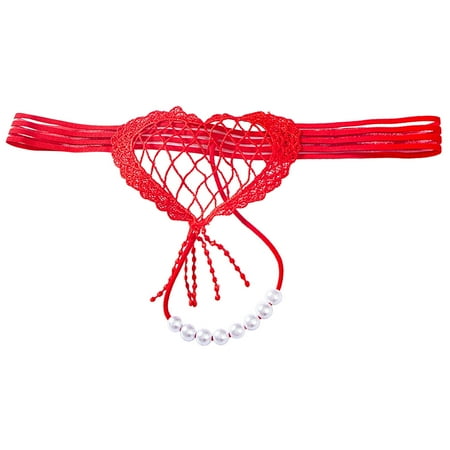 YTIANH Cute Underwear For Women Women Sexy Lace Briefs Hollow Out Panties Crochet Lace Up Panty Thongs G String Lingerie Underwear Red One Size