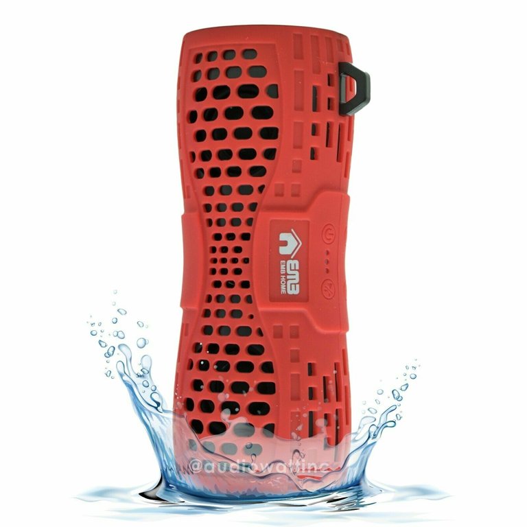 EMB ES900BT Waterproof Bluetooth Speaker – Orange, Portable Wireless Shower Speaker With USB