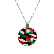 Palestine Elegant Circular Glass Pendant Necklace - Womens Necklaces