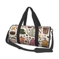 thumbnail image 1 of Saiise Sac de Voyage Vintage pour Café Rond Grande Capacité Pliable Gym Sports Weekender Léger en Toile, 1 of 6