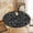 Black Floral, variant on Plaid Fitted Round Tablecloth with Elastic Edge – Washable, Anti-Slip, Wrinkle-Free Table Cover for 36"-42" Round Tables
