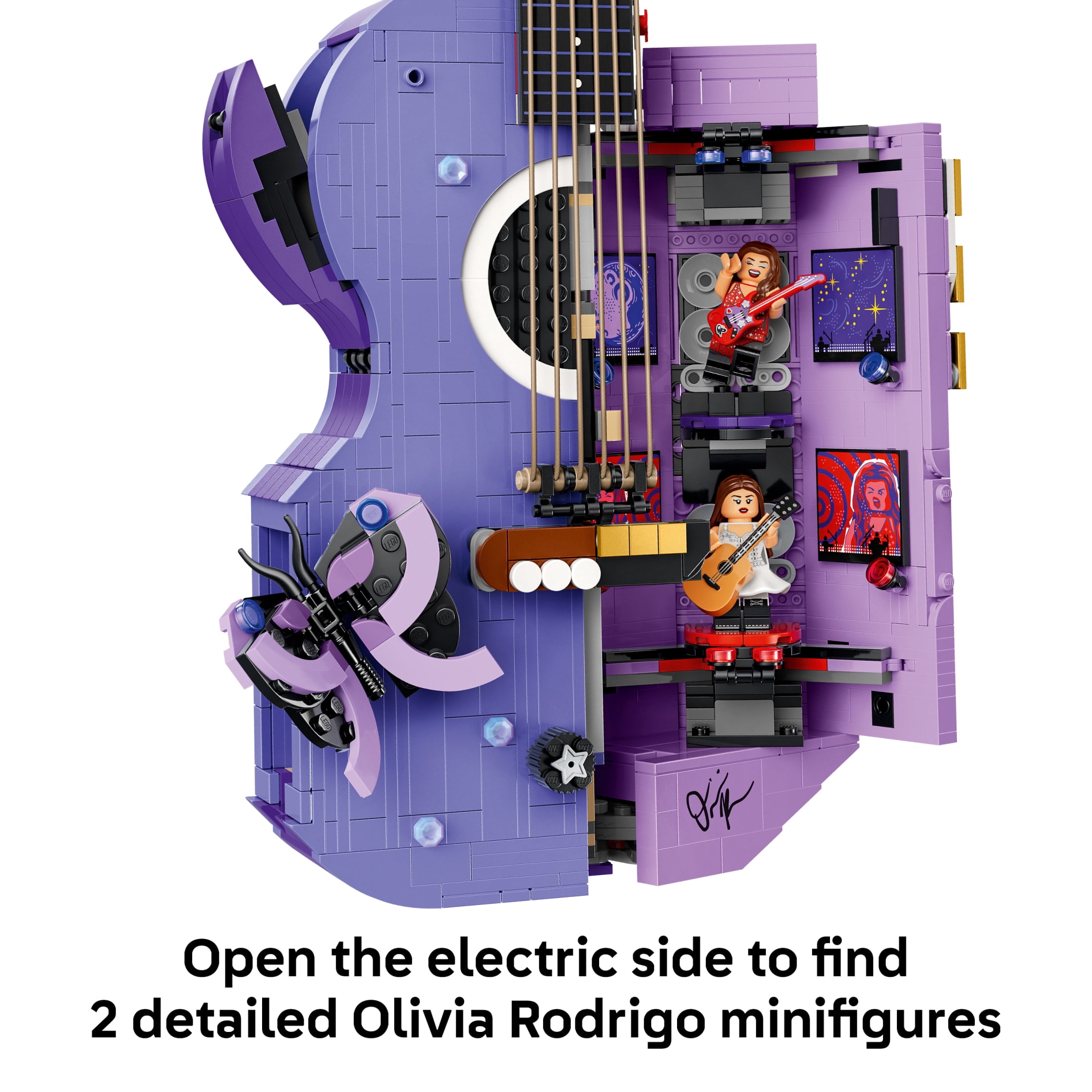 LEGO Editions Olivia Rodrigo's Dual Guitar - Building Toy for Girls & Boys, Ages 14+ - Teen Bedroom Decor - Gift for Music Fans - 43031